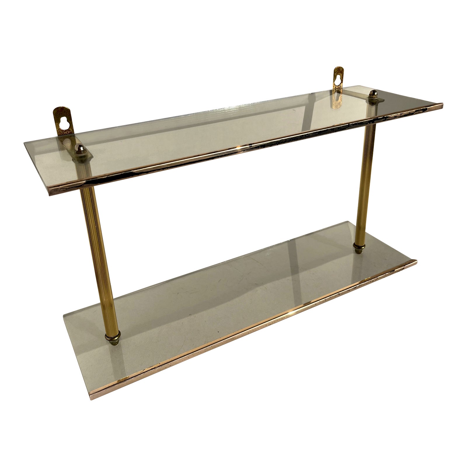 Brass and Glass Wall Shelf Chairish