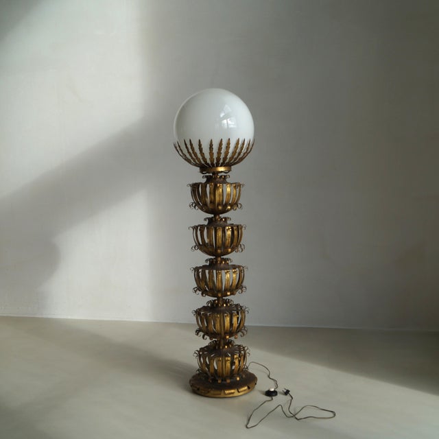 Large Globe Floor Lamp attributed to Maison Jansen, 1960s For Sale - Image 18 of 18