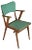 Armchair with Solid Wood Frame and Green Leatherette Seat, Italy, 1960s For Sale