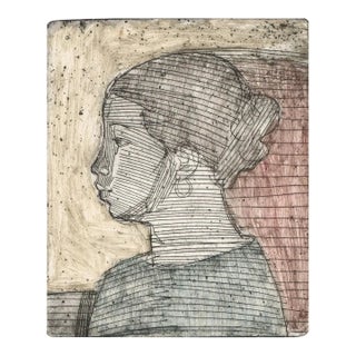 Irving Amen Young Woman Color Etching - Unique Print For Sale