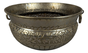 Large Vintage Silver-Plated Brass Cachepot, 1960s