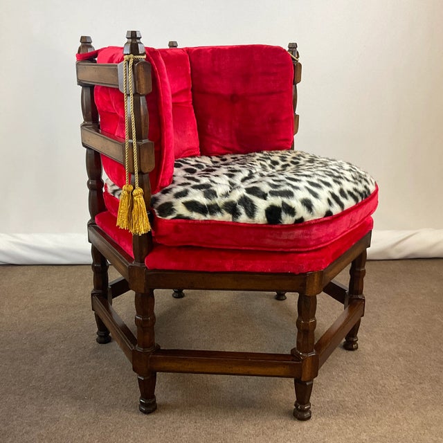1960s 1960s Hollywood Regency Faux Cheetah Fur Print Hexagonal Lounge Chair. For Sale - Image 5 of 13