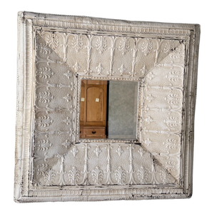 Antique One of a Kind Tin Ceiling Wall Mirror