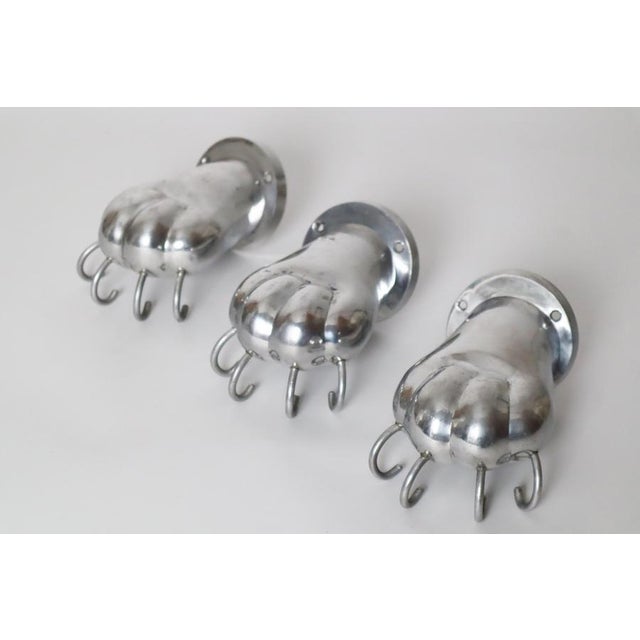 Polished Aluminum Shape of Lion Paws Towel Holders, 1980s, Set of 3 For Sale - Image 9 of 11