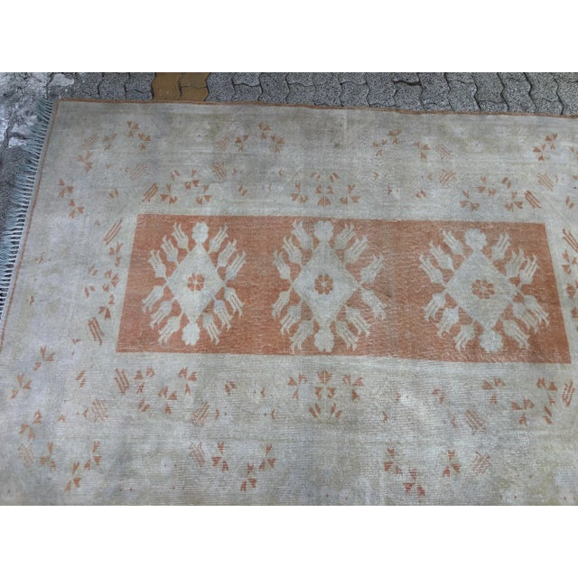 Textile Vintage Faded Turkish Home Living Rug For Sale - Image 7 of 11