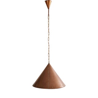 Danish Brutalist Hand-Hammered Copper Pendant Lamp from ES Horn Aalestrup, 1960s For Sale