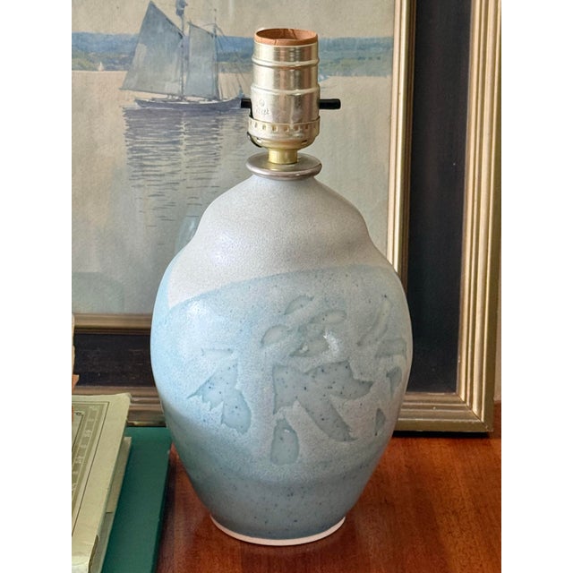 American 1980s Nancy Bishop Studio Pottery Lamp For Sale - Image 3 of 7