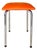 Mid-Century Orange Skaï and Chrome Stool from J L, 1970s For Sale
