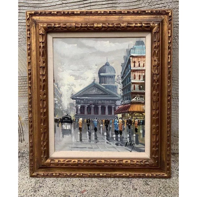1950s Original Vintage Listed Antonio DeVity Paris Street Scene Painting Original Vintage Frame 1950’s For Sale - Image 5 of 5