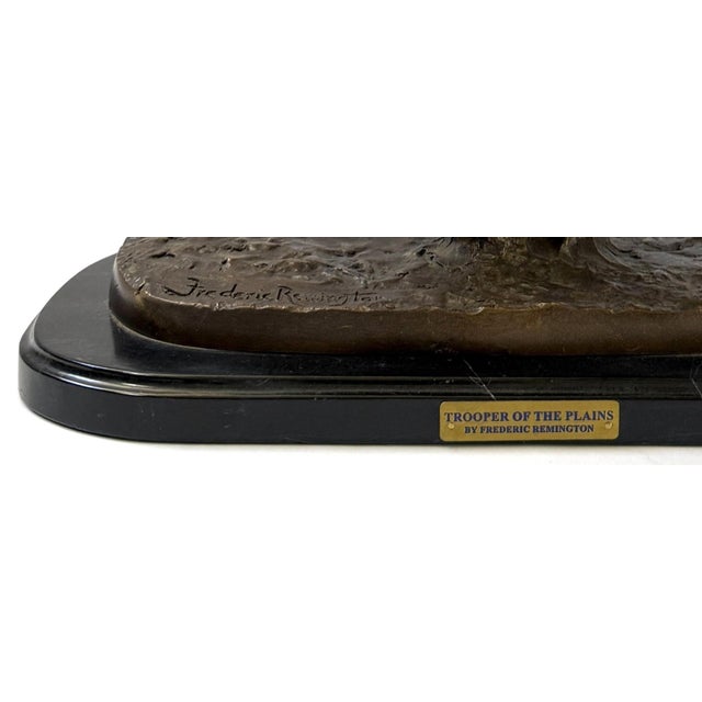 Mid 20th Century Trooper of the Plains, Bronze Piece After Remington - 19" H For Sale - Image 5 of 18