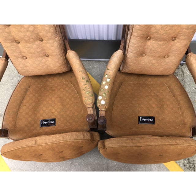 1960s Morganton (Drexel) "Barcelona" Mid-Century High-Back Lounge Chairs - A Pair For Sale - Image 10 of 16