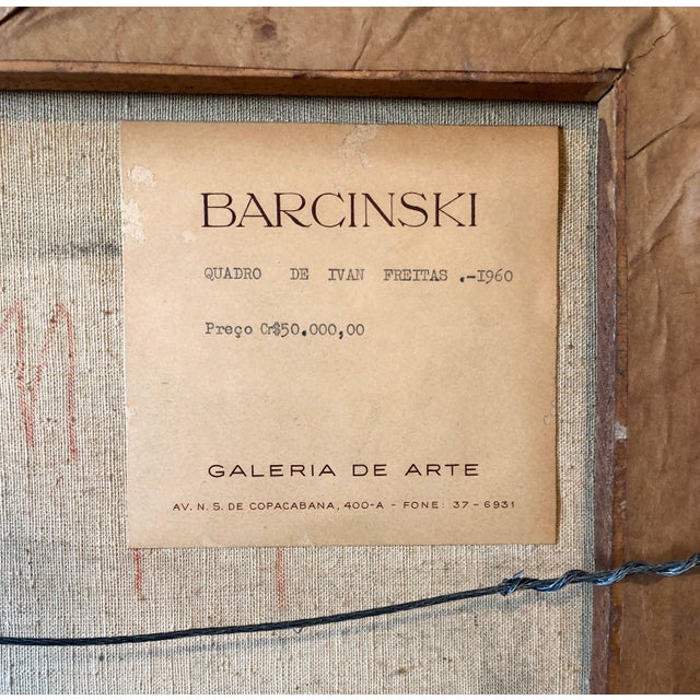 Ivan Freitas, Brazilian Modernist Abstract Oil Painting Latin American Expressionist Concreta, c.1960 For Sale - Image 10 of 15