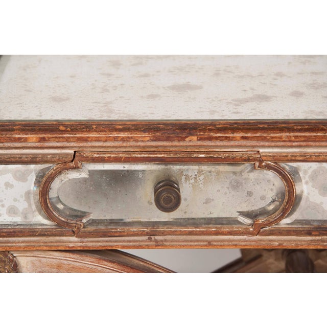 Italian Mid-20th Century Cerused Wood Mirrored Coffee Table with X-form Base For Sale - Image 9 of 10