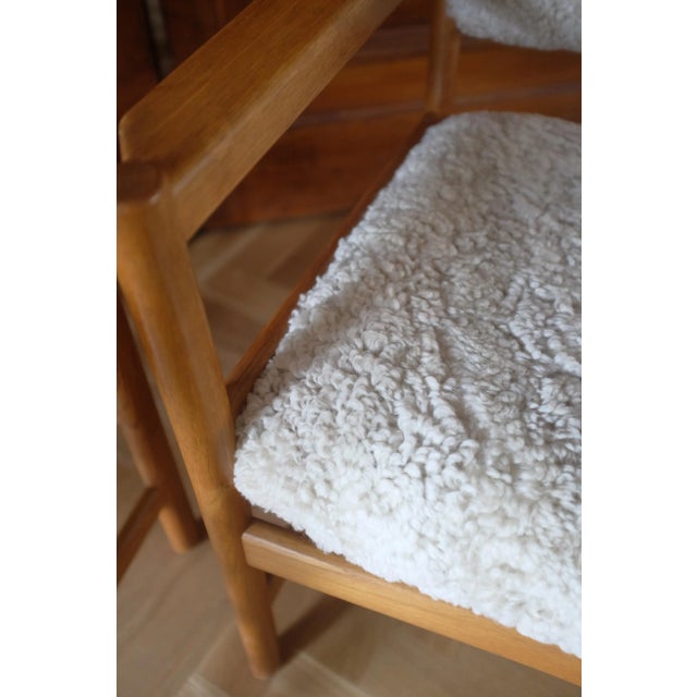 Mid-Century Modern 1960s Vintage Sheepskin Armchairs by Alf Svensson - a Pair For Sale - Image 3 of 10