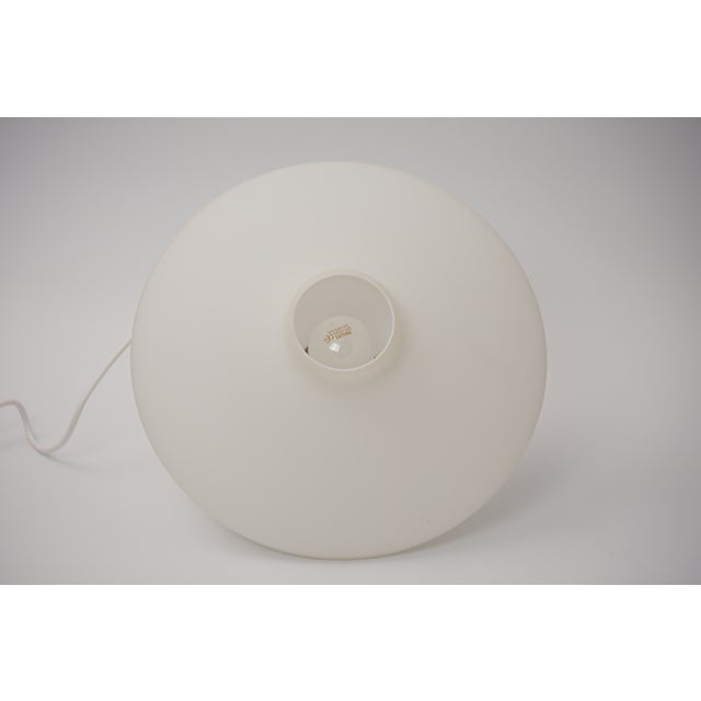Mid-Century Modern Danish UFO Lamp in Opal Glass and Teak, 1960s For Sale - Image 11 of 15