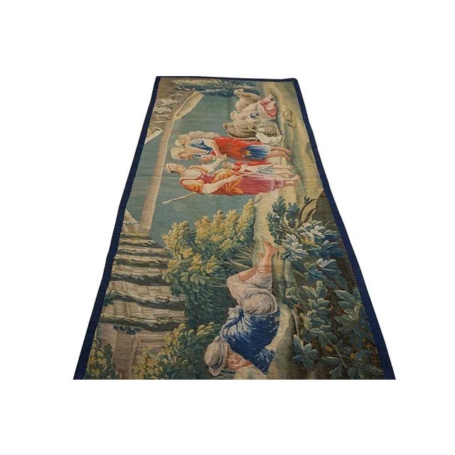 A Beautiful Antique Mid-18th Century French Pictorial Pastoral Scene Wall Hanging Tapestry For Sale - Image 10 of 10