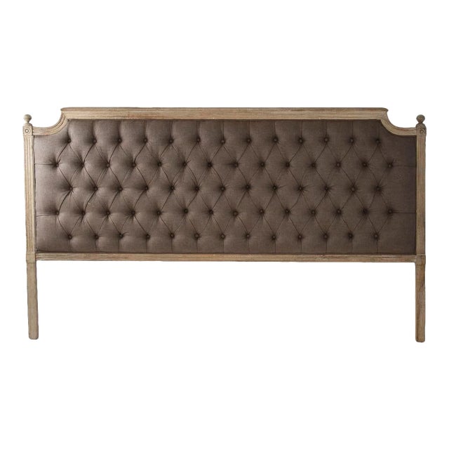 King Audley Tufted Headboard in Aubergine For Sale