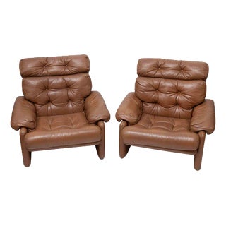 Coronado Leather Armchairs for B&B Italia, 1970s, Set of 2 For Sale