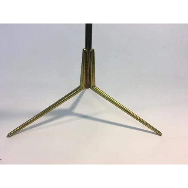 Metal Midcentury Glass and Brass Tripod Table Attributed to Pietro Chiesa For Sale - Image 7 of 8