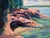 Presque Isle (Day 123), June 27, 2024 by Primary Hughes | Oil Painting of a rocky shoreline and water For Sale