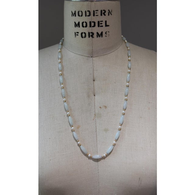 Vintage Barrel Jade & Pearl 14k Beaded 26" Necklace For Sale - Image 17 of 17