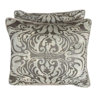 Pair of Petite Fortuny Venetian Textile Pillows For Sale