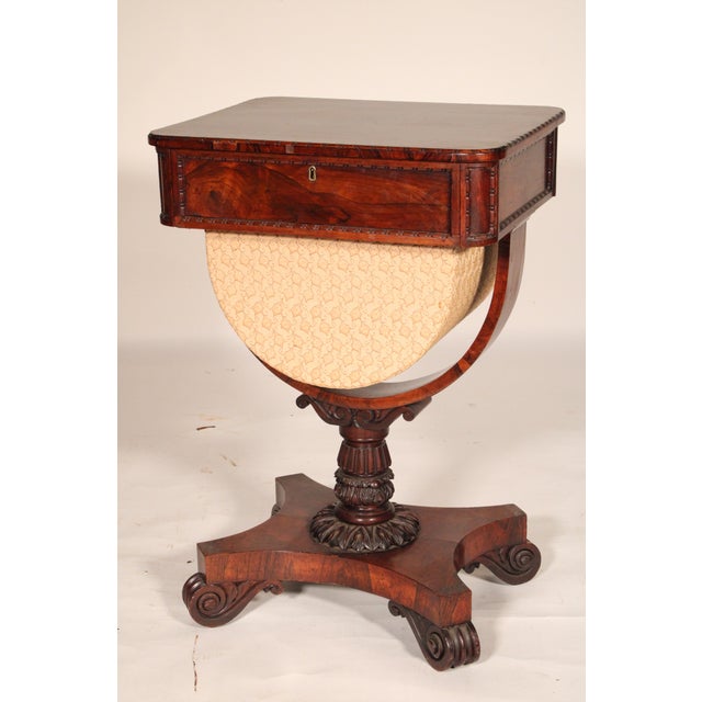 Traditional William IV Rosewood and Mahogany Sewing/Side Table For Sale - Image 3 of 12