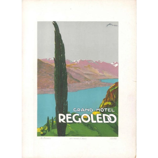 Grand hôtel regoledo is a colored lithographed original manifesto on cardboard, realized around 1914 by the italian artist...