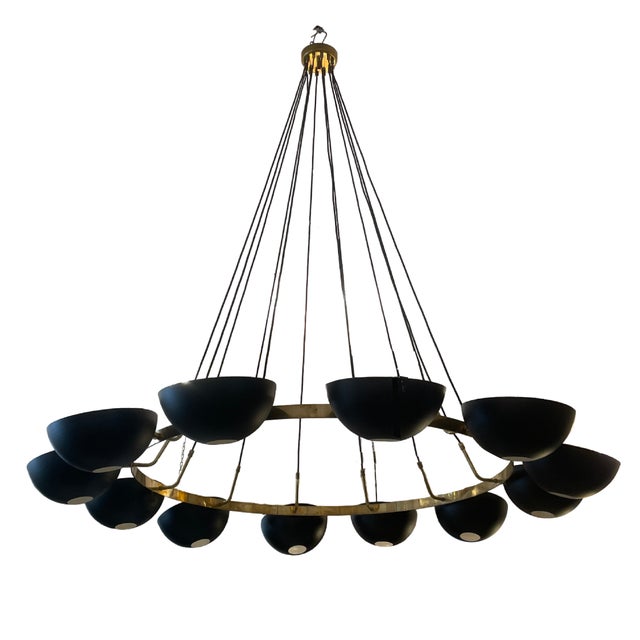 1970s Black Ring and Cup Ceiling Lamp, 1970s For Sale - Image 5 of 5