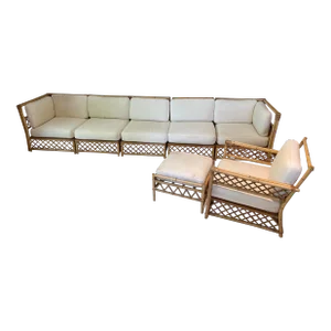 Vintage Ficks Reed Bamboo Sectional