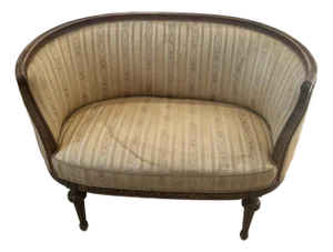 Louis XVI Style Antique French Berger-en- Cabriolet Settee