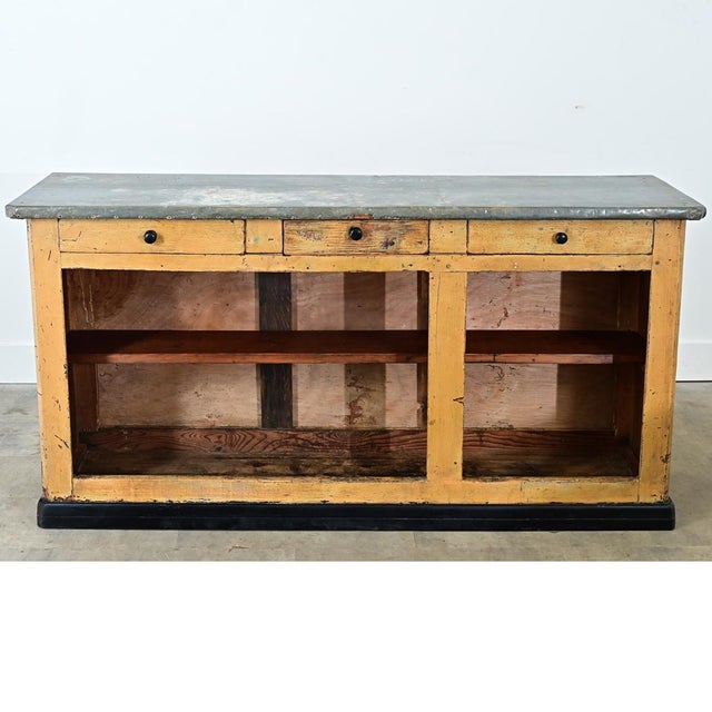 French Shop Counter or Bar with Zinc Top For Sale - Image 13 of 18