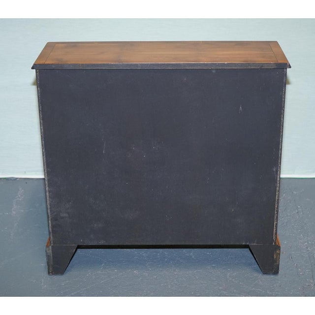 Vintage Yew Wood Low Dwarf Bookcase with Two Storage Drawers For Sale - Image 12 of 13