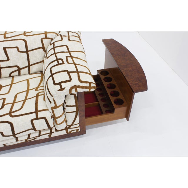 Vintage Art Deco Sofa in Burl Wood, 1930s For Sale - Image 3 of 12