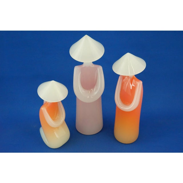 20th Century Figures in Blown Opaline Murano Glass by Archimede Seguso, Italy, Set of 3 For Sale - Image 11 of 18