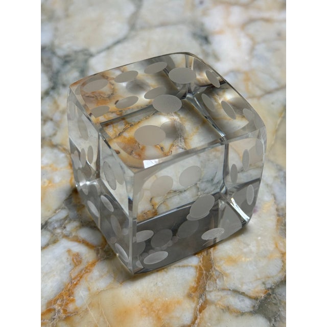 A beautiful crystal dice by Oleg Cassini. In great condition.