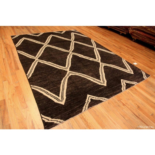 Divine Diamond Design Black and White Modern Rug, Country of Origin: Central Asia, Circa date: Modern Rugs - If you have...