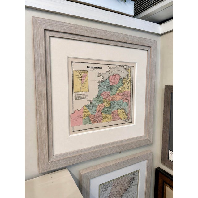 Baltimore Hundred Sussex County Delaware Original Map | Bethany & Rehoboth Beach | Beers & Pomeroy, 1868 | Custom Framed For Sale - Image 4 of 6