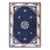 1920s Antique Blue Field Vase Medallion Wool Knotted Peking Runner Small Rug For Sale