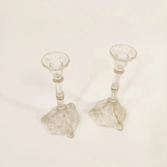 Crystal French Candeabros A couple of the late nineteenth century Napoleon III, manufactured by Vallerysthal & Portieux....