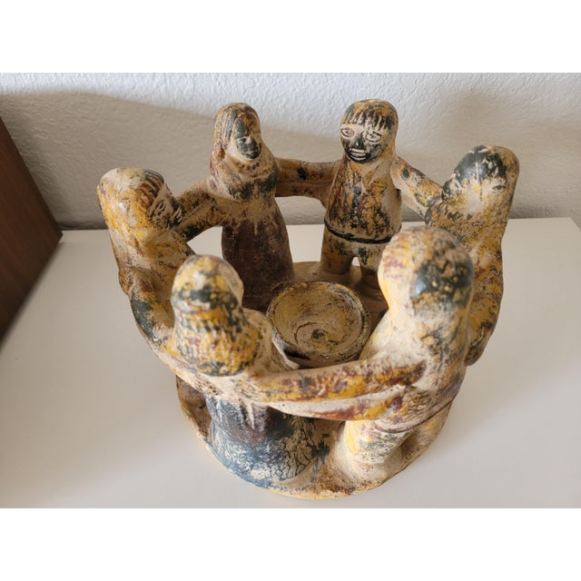 Vintage Primitive "Circle of Friends" Votive Candle Holder For Sale - Image 4 of 5