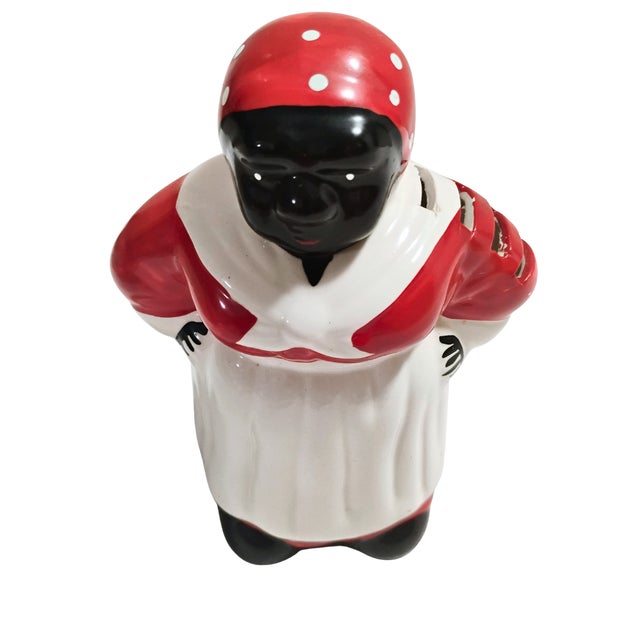 Red Vintage Americana Aunt Jemima Ceramic Measuring Spoons Holder Set 6" For Sale - Image 8 of 11
