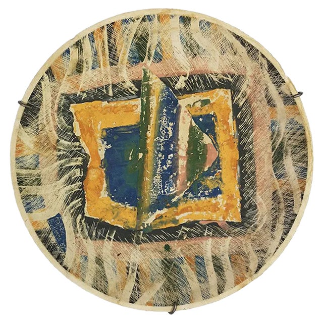 Hand Painted Ceramic Plato IV Wall Plate by Rosario Guillermo, Mexico, 1985 For Sale