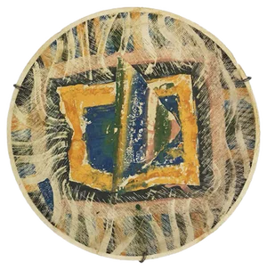 Hand Painted Ceramic Plato IV Wall Plate by Rosario Guillermo, Mexico, 1985