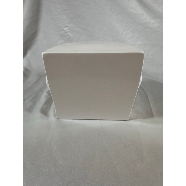 1990s Modern White Ceramic Face Pedestal or Decor Accent For Sale - Image 5 of 9