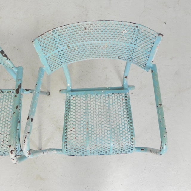 Industrial Steel Garden Chairs with Armrests, 1950s, Set of 2 For Sale - Image 11 of 18