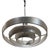 Pair of Kurt Versen designed the "Saturn" ceiling lights, both featuring a stacked aluminum ring light shade suspended by...