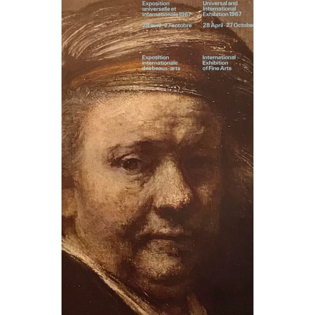 Original 1967 Montreal Expo 67 World's Fair Poster, Fine Arts, Rembrandt For Sale - Image 4 of 5