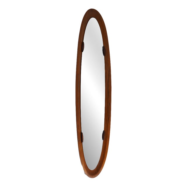 Curved Plywood Wall Mirror, 1960s For Sale