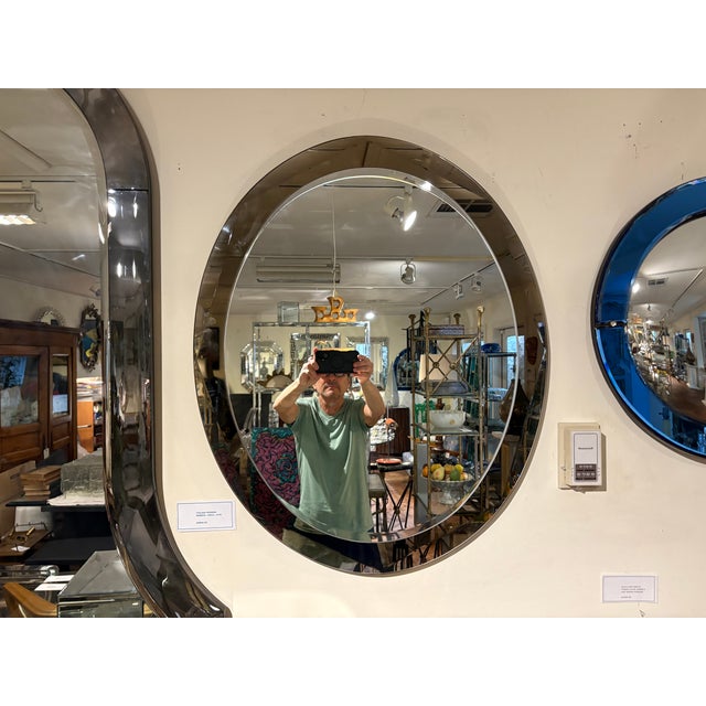 Mid 20th Century Italian Modern Fontana Arte Inspired Beveled Mirror For Sale - Image 9 of 12